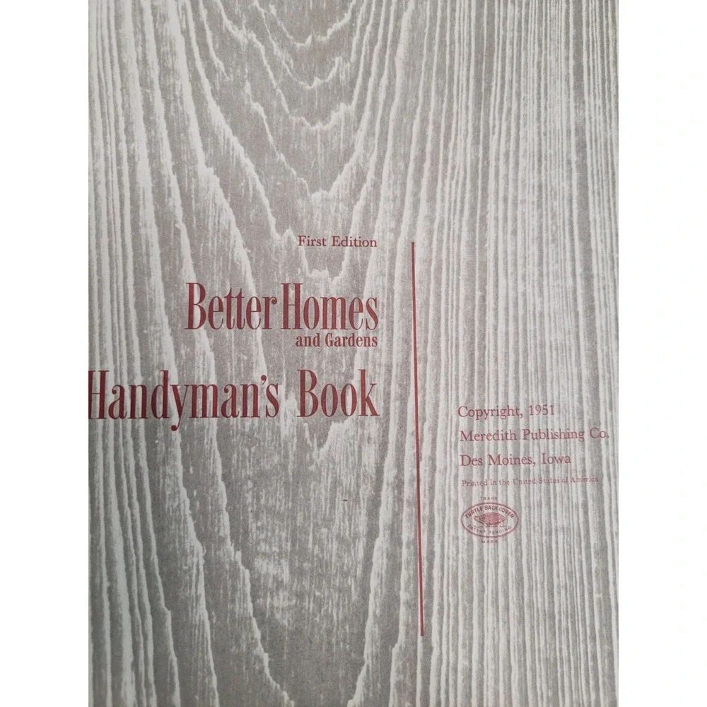 VTG 1957 Better Homes & Gardens Handyman's Book 1st Edition Vintage DIY Binder